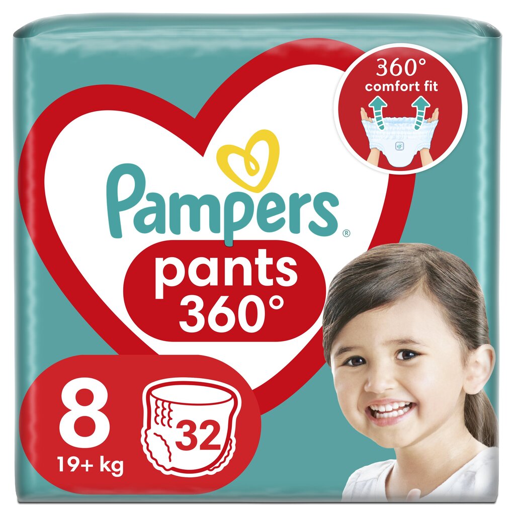 Vaipat PAMPERS Pants Jumbo Pack, koko 8, 32 kpl hinta ja tiedot | Vaipat | hobbyhall.fi