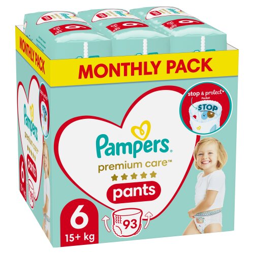 Pampers Premium Care Pants -housuvaipat, koko 6, 93 vaippaa, 15 kg + hinta ja tiedot | Vaipat | hobbyhall.fi