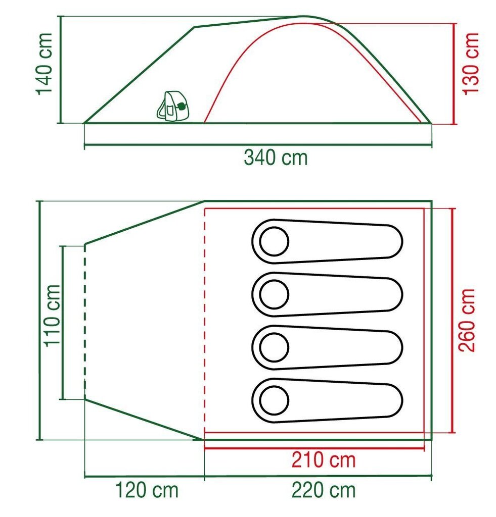 Coleman Kobuk Valley 4 Plus -teltta hinta ja tiedot | Teltat | hobbyhall.fi