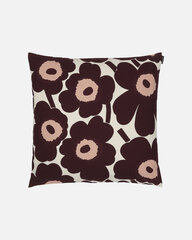 Marimekko Pieni Unikko -tyynynpäällinen, viininpunainen, 50 x 50cm hinta ja tiedot | Koristetyynyt ja tyynynpäälliset | hobbyhall.fi