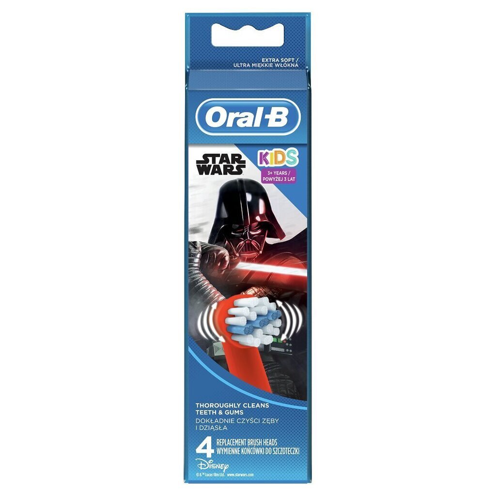 Star Wars -vaihtoharjat, 4 kpl, EB10, Oral-B Kids hinta ja tiedot | Sähköhammasharjan vaihtoharjat | hobbyhall.fi