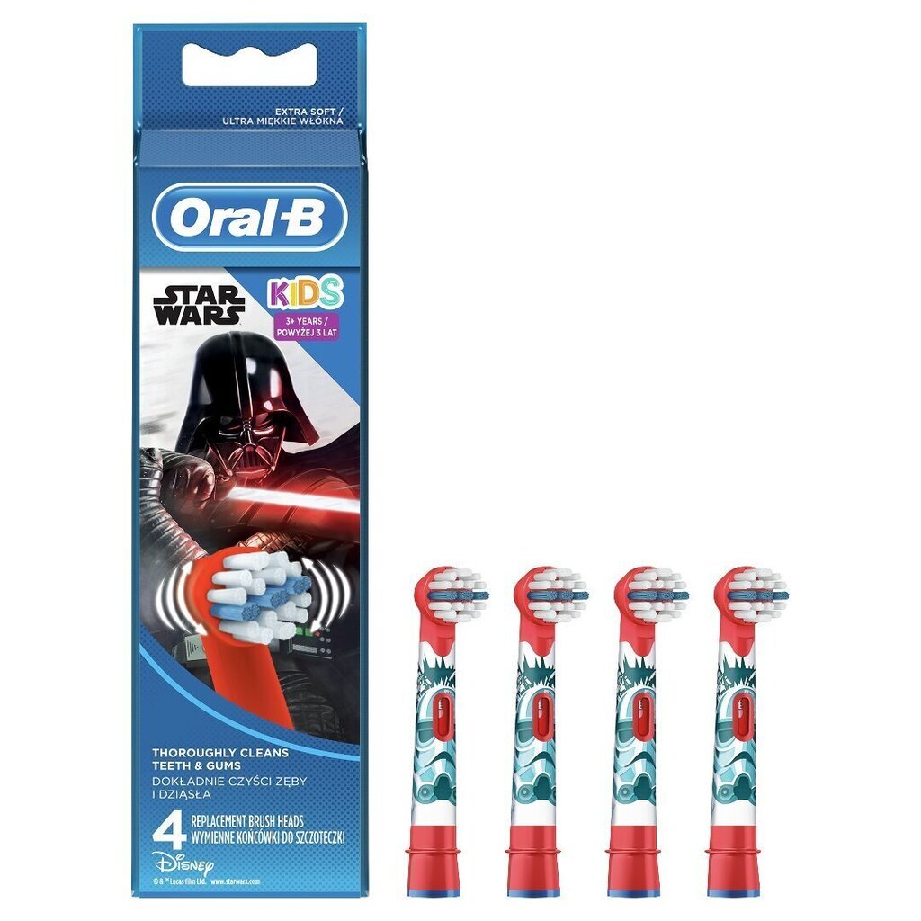 Star Wars -vaihtoharjat, 4 kpl, EB10, Oral-B Kids hinta ja tiedot | Sähköhammasharjan vaihtoharjat | hobbyhall.fi