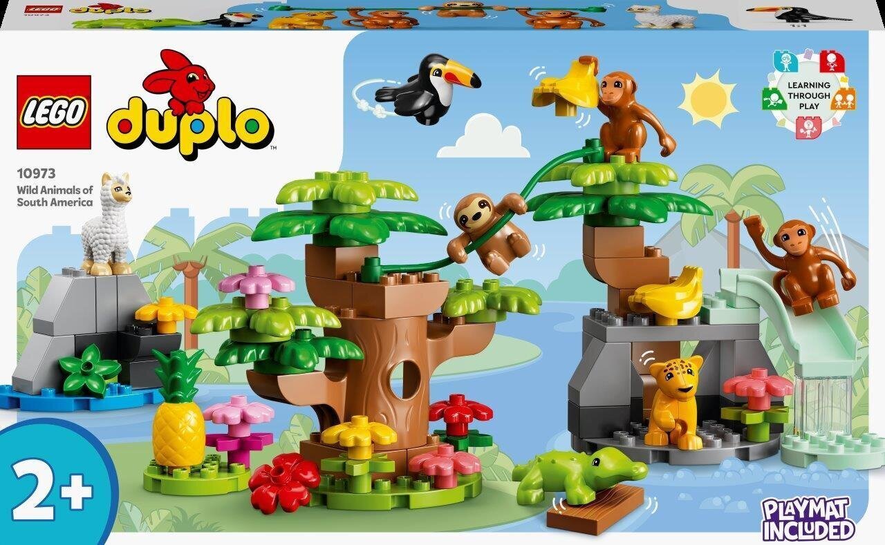 10973 LEGO® DUPLO® Etelä-Amerikan villieläimet. hinta ja tiedot | LEGOT ja rakennuslelut | hobbyhall.fi