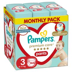 Pampers-Premium Care -housuvaipat, Koko 3, 144 kpl, 6-11kg hinta ja tiedot | Vaipat | hobbyhall.fi