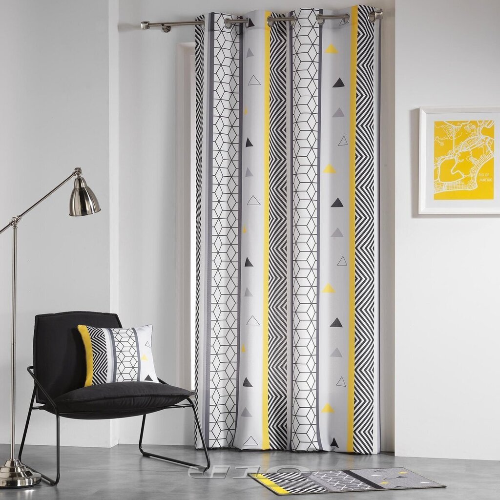 Douceur d'Intérieur Yellow -verho, 140 x 260 cm hinta ja tiedot | Verhot | hobbyhall.fi