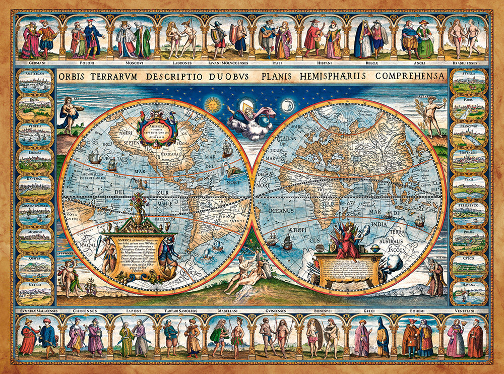 Palapeli Castorland Map of the world, 1639, 2000 kpl hinta ja tiedot | Palapelit | hobbyhall.fi