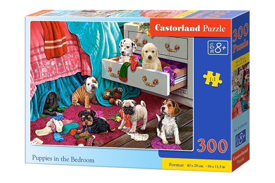 Palapeli Castorland Puppies in the Bedroom, 300-osainen hinta ja tiedot | Palapelit | hobbyhall.fi