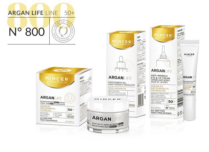 Kosteuttava arganöljy kasvoille ja kaulalle Mincer Pharma Argan Life Nro 806 15 ml hinta ja tiedot | Kasvoöljyt ja seerumit | hobbyhall.fi