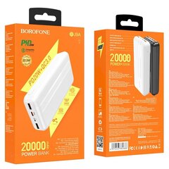 Borofone BJ9A URANUS Varavirtalähde 20000 mAh / 2 x USB valkoinen hinta ja tiedot | Varavirtalähteet | hobbyhall.fi