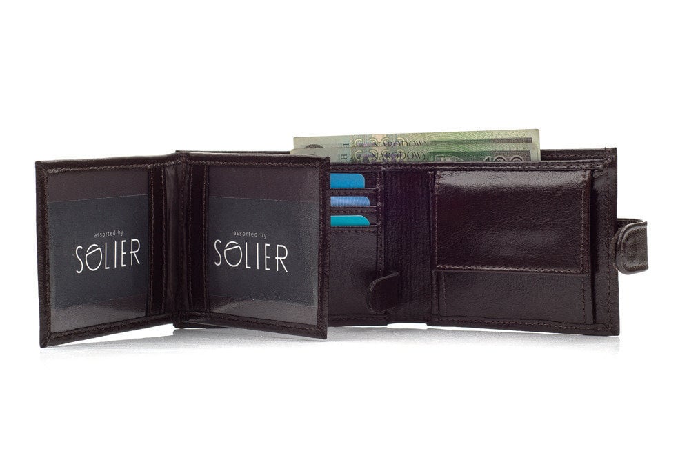 Solier miesten lompakko SW03, ruskea hinta ja tiedot | Miesten lompakot | hobbyhall.fi