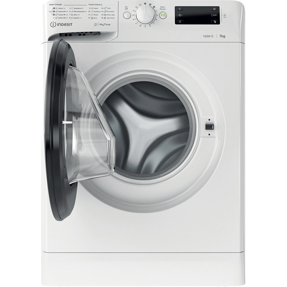 Edestä täytettävä pyykinpesukone INDESIT MTWE 71252 WK EE, 7 kg 1151 k/min hinta ja tiedot | Pyykinpesukoneet | hobbyhall.fi