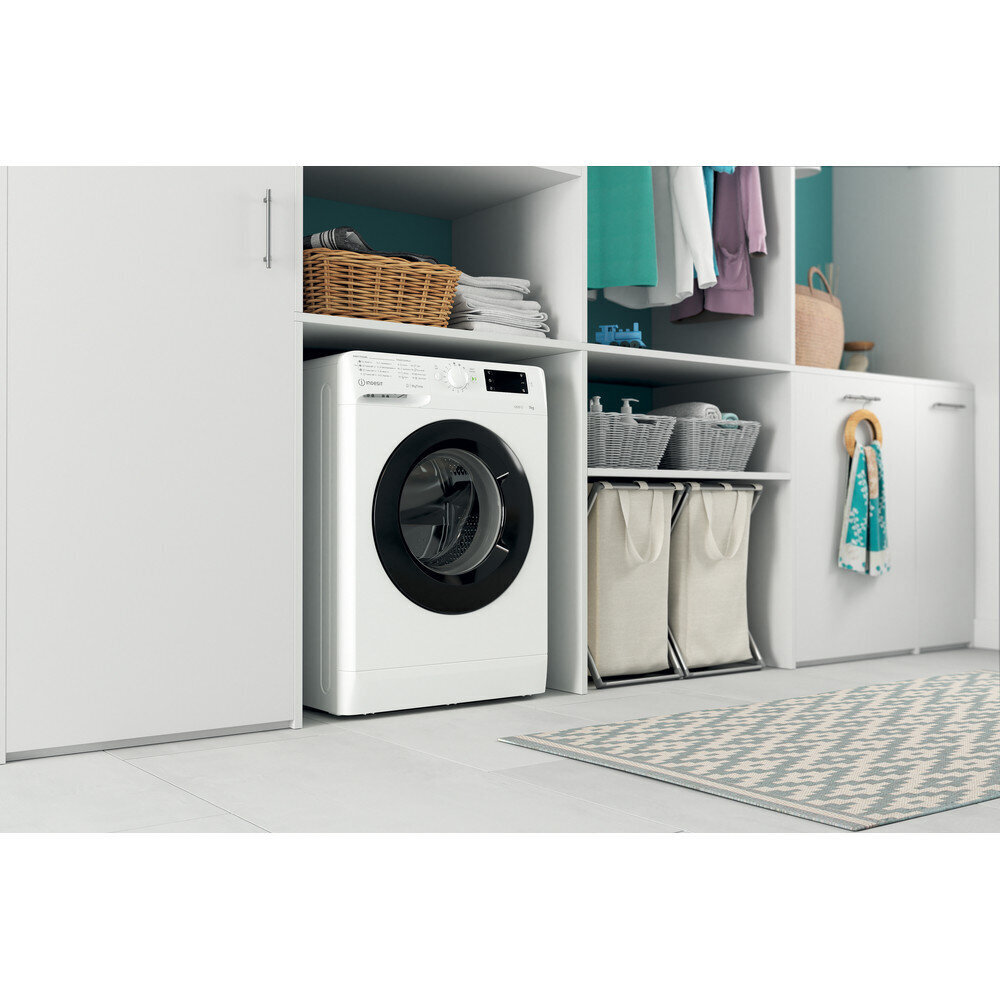 Edestä täytettävä pyykinpesukone INDESIT MTWE 71252 WK EE, 7 kg 1151 k/min hinta ja tiedot | Pyykinpesukoneet | hobbyhall.fi