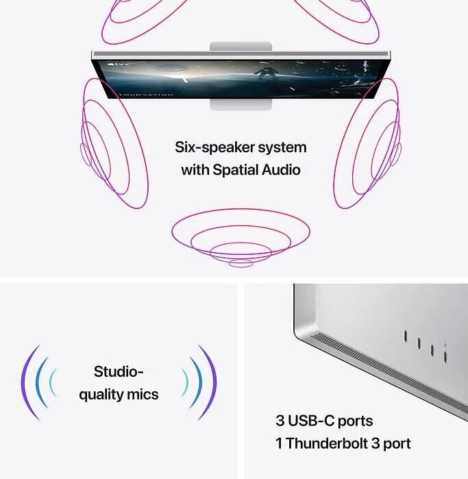 Apple Studio Display - Nano-Texture Glass - Tilt-Adjustable Stand - MMYW3Z/A hinta ja tiedot | Näytöt | hobbyhall.fi