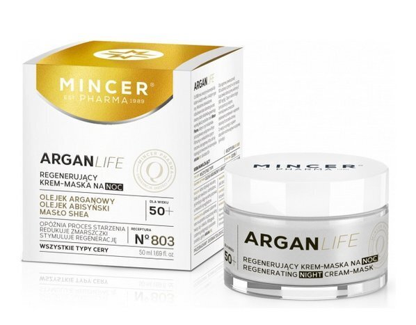 Uudistava yövoidenaamio Mincer Pharma Argan Life Nro 803 50 ml hinta ja tiedot | Kasvovoiteet | hobbyhall.fi