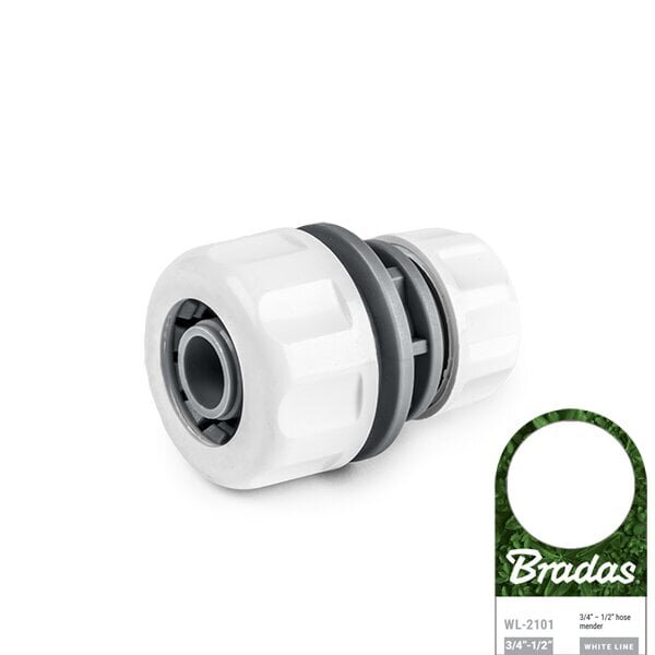 Kasteluletkun 3/4" - 1/2” liitäntäsovitin Bradas WHITE LINE hinta ja tiedot | Puutarhaletkut, kastelukannut ja muut kastelutarvikkeet | hobbyhall.fi