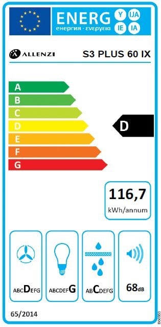 Allenzi S3 PLUS 60 IX hinta ja tiedot | Liesituulettimet | hobbyhall.fi