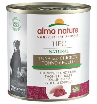 Almo Nature HFC Natural, koirille, tonnikala ja kana, 290 g hinta ja tiedot | Koiran märkäruoka | hobbyhall.fi