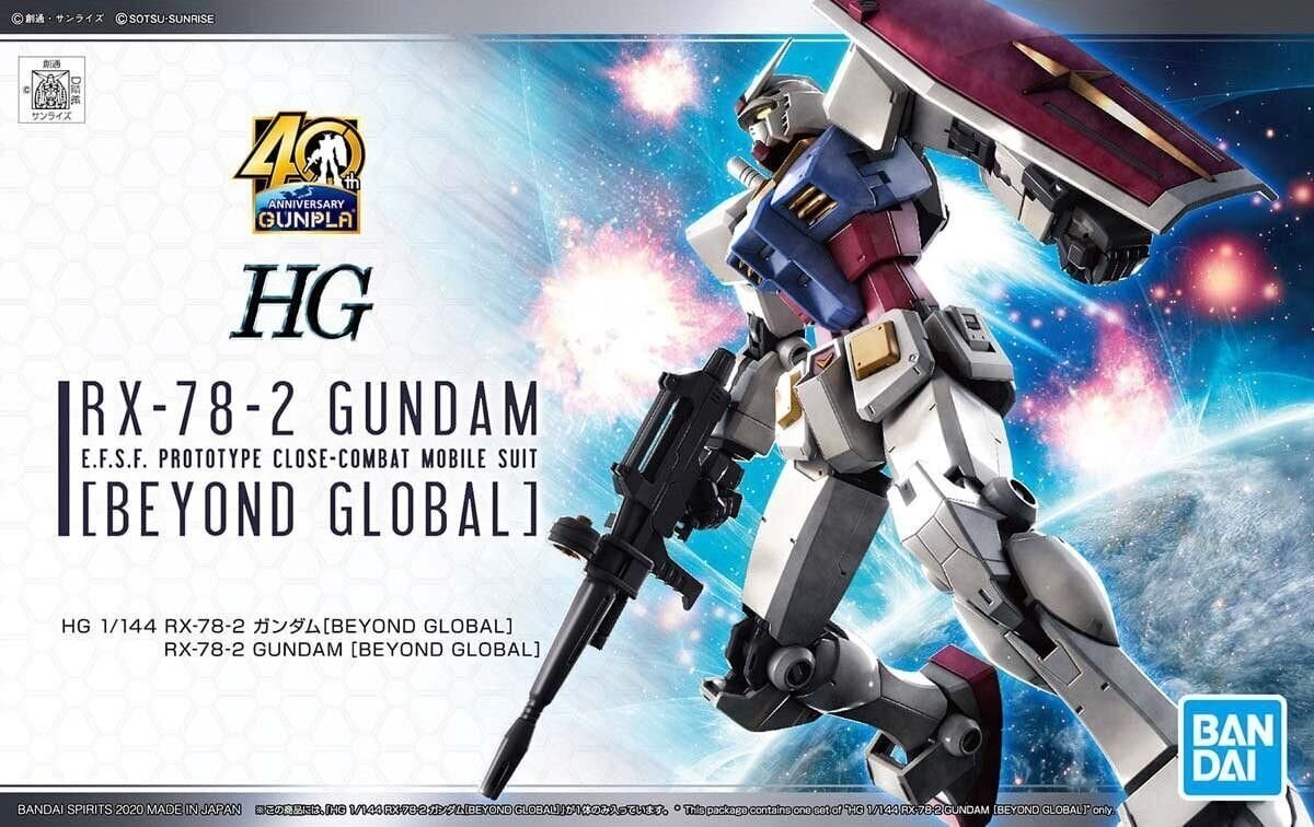 Bandai - HG RX-78-2 Gundam-mallisarja [Beyond Global], 1/144, 58205 hinta ja tiedot | Poikien lelut | hobbyhall.fi