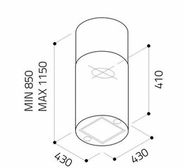 Elica Tube Pro Island IX/A/43 hinta ja tiedot | Liesituulettimet | hobbyhall.fi