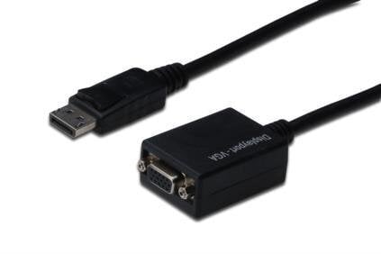 ASSMANN Displayport 1.1a Adapter DP M (pistoke) / DSUB15 F (pistorasia) 0,15 m, musta hinta ja tiedot | Kaapelit ja adapterit | hobbyhall.fi