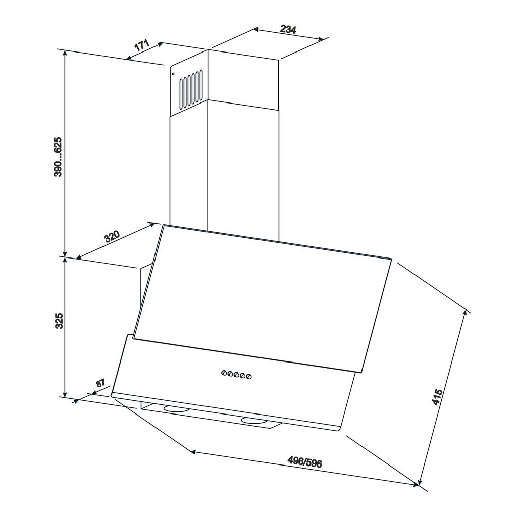 Eleyus Della 700 60 BL hinta ja tiedot | Liesituulettimet | hobbyhall.fi