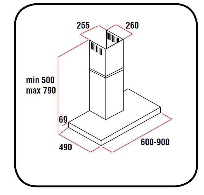 Schlosser H61E60X700 hinta ja tiedot | Liesituulettimet | hobbyhall.fi