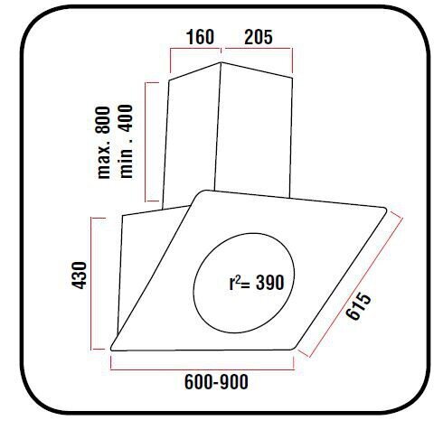 Schlosser 3011RD hinta ja tiedot | Liesituulettimet | hobbyhall.fi