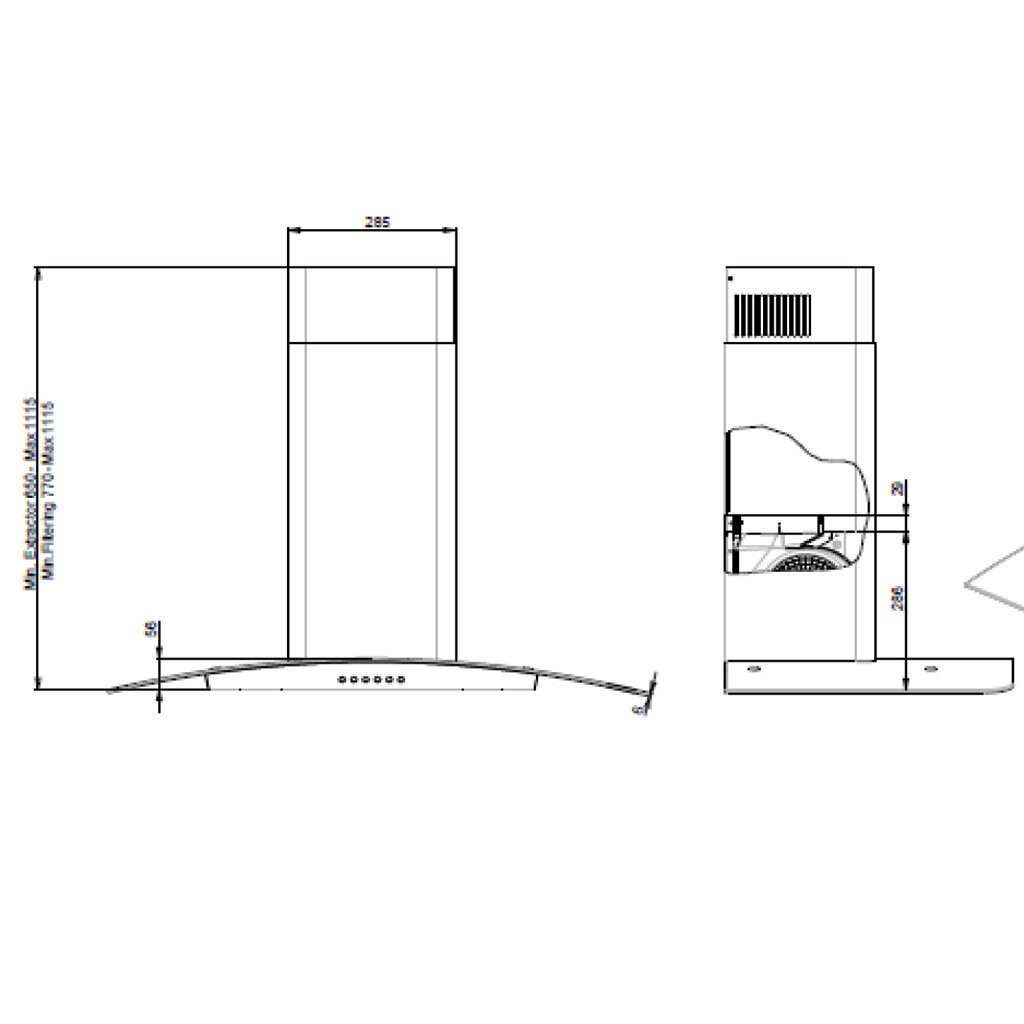 Tecnowind FLEX 90 BL hinta ja tiedot | Liesituulettimet | hobbyhall.fi