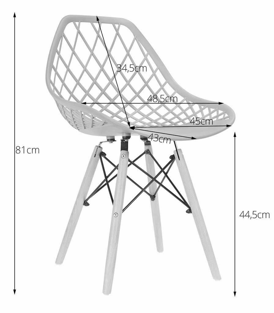 4 tuolin setti Sakai, musta / valkoinen hinta ja tiedot | Ruokapöydän tuolit | hobbyhall.fi