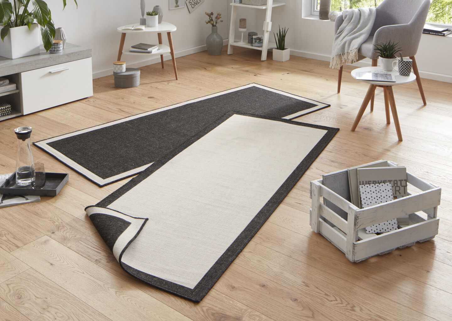 Northrugs matto Twin Panama Black Cream, 120x170 cm hinta ja tiedot | Isot matot | hobbyhall.fi