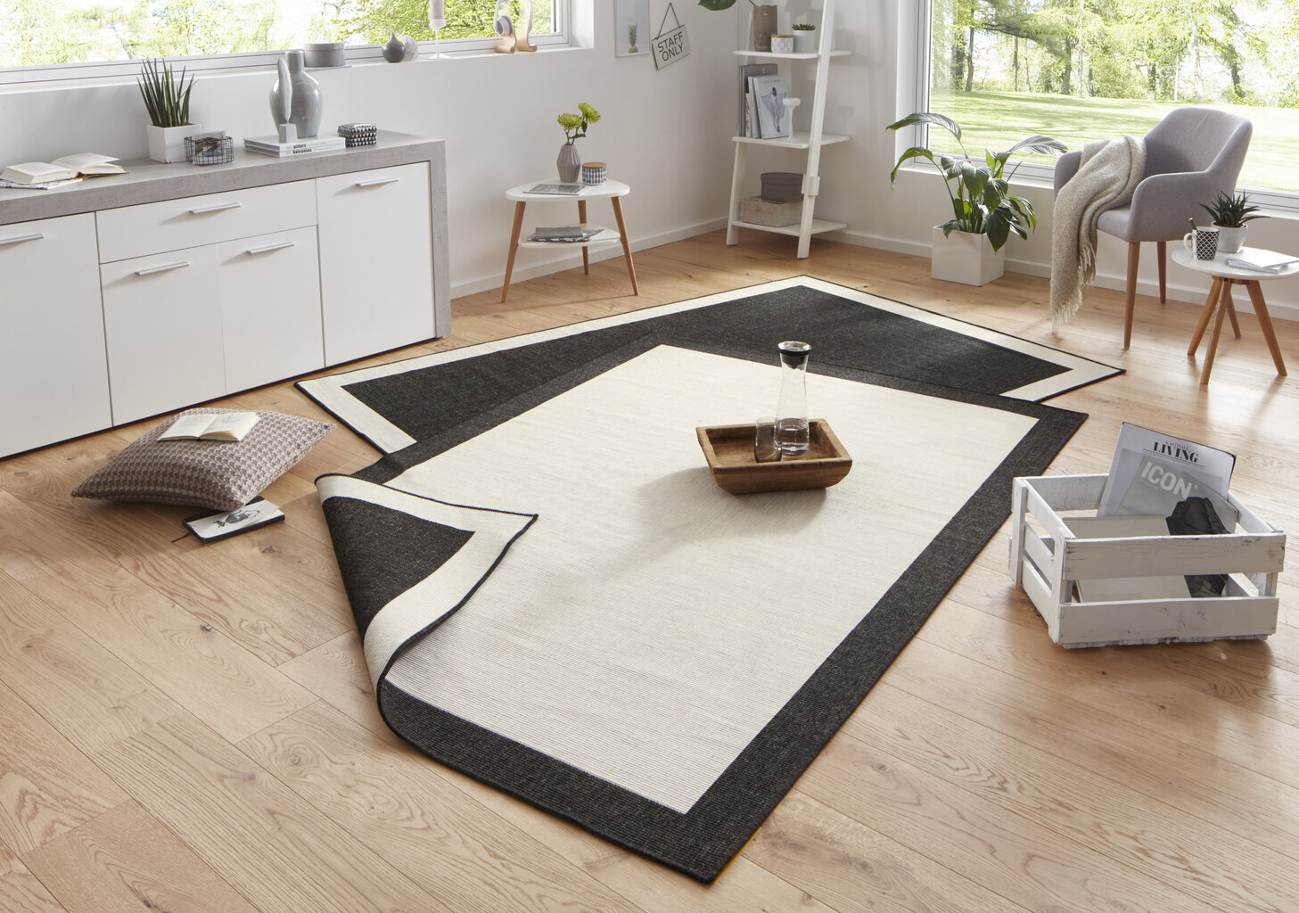 Northrugs matto Twin Panama Black Cream, 200x290 cm. hinta ja tiedot | Isot matot | hobbyhall.fi