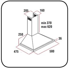 Schlosser H011 50BL/750 hinta ja tiedot | Liesituulettimet | hobbyhall.fi