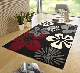 Matto Hanse Home Gloria Flora Black Red, 80x150 cm hinta ja tiedot | Isot matot | hobbyhall.fi