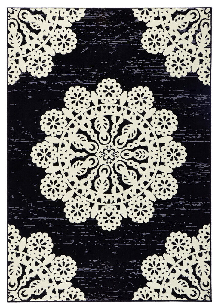 Matto Hanse Home Gloria Lace Black Cream, 200x290 cm hinta ja tiedot | Isot matot | hobbyhall.fi