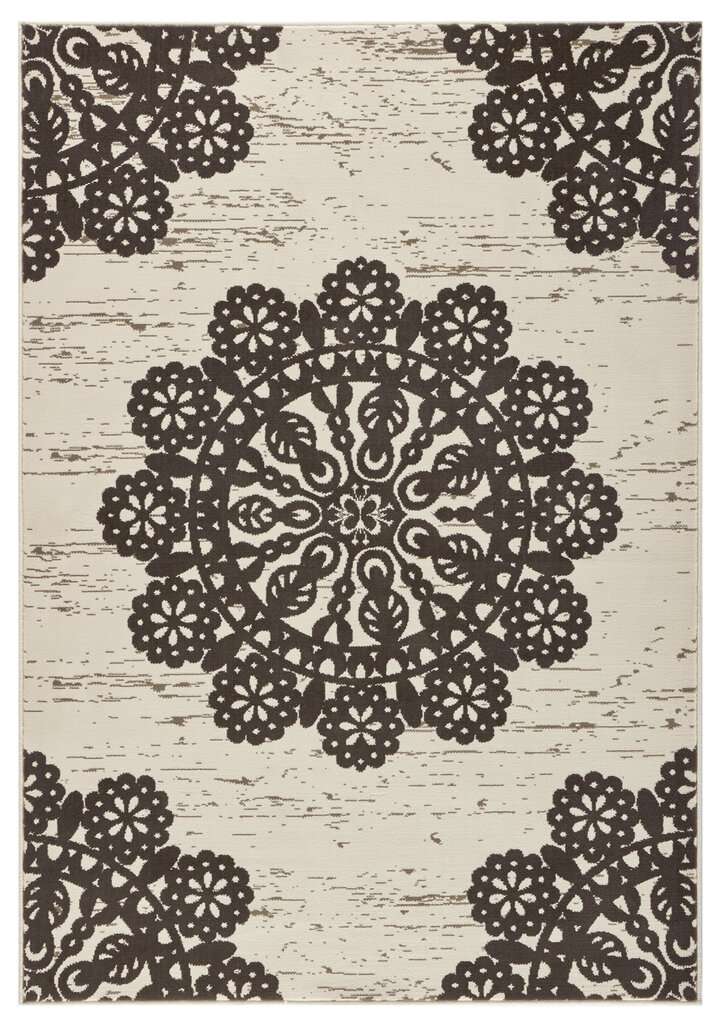 Matto Hanse Home Gloria Lace Dark Brown Cream, 200x290 cm hinta ja tiedot | Isot matot | hobbyhall.fi