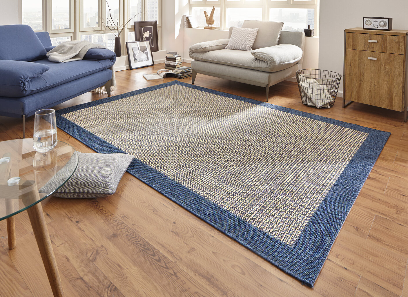 Matto Hanse Home Natural Simple Blue, 120x170 cm hinta ja tiedot | Isot matot | hobbyhall.fi