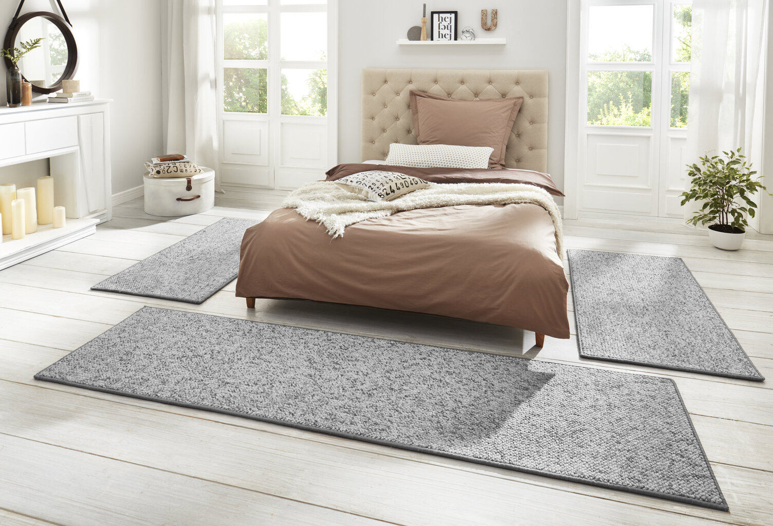 Matto Hanse Home Wolly, 80X300 cm, vaaleanharmaa hinta ja tiedot | Isot matot | hobbyhall.fi