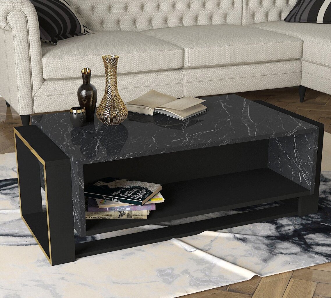 Sohvapöytä Kalune Design Bianco, musta hinta ja tiedot | Sohvapöydät | hobbyhall.fi