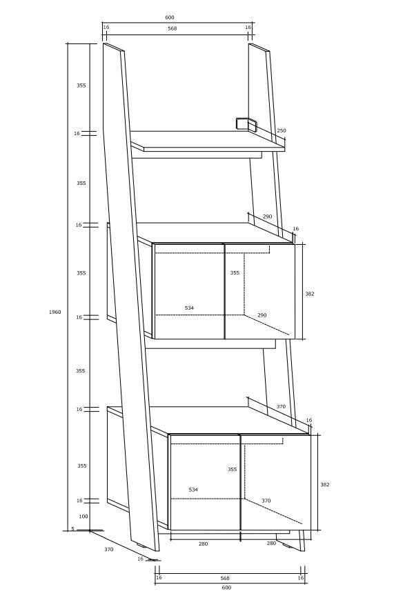 Hyllykkö Meblocross Rack 60 2D, tumma tammi/valkoinen hinta ja tiedot | Hyllyt | hobbyhall.fi