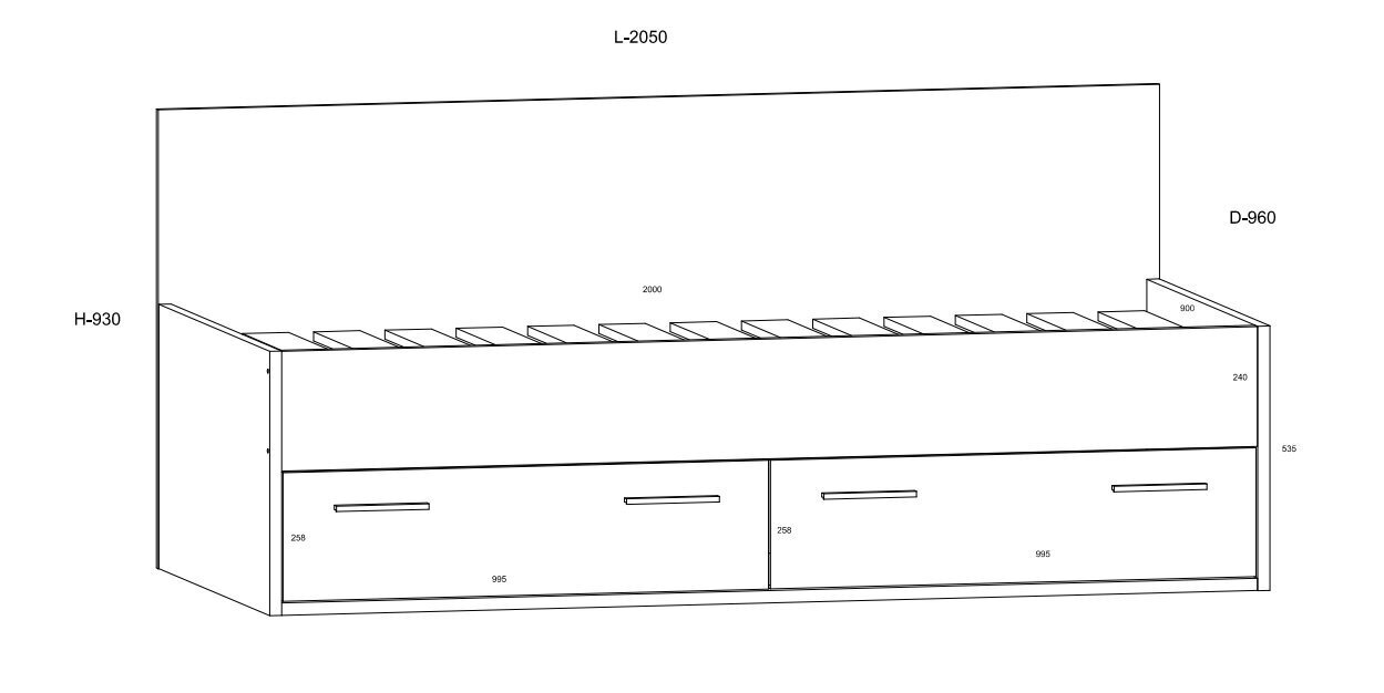 Sänky Meblocross Hey 10, 90x200 cm, valkoinen/tummanharmaa hinta ja tiedot | Lastensängyt | hobbyhall.fi