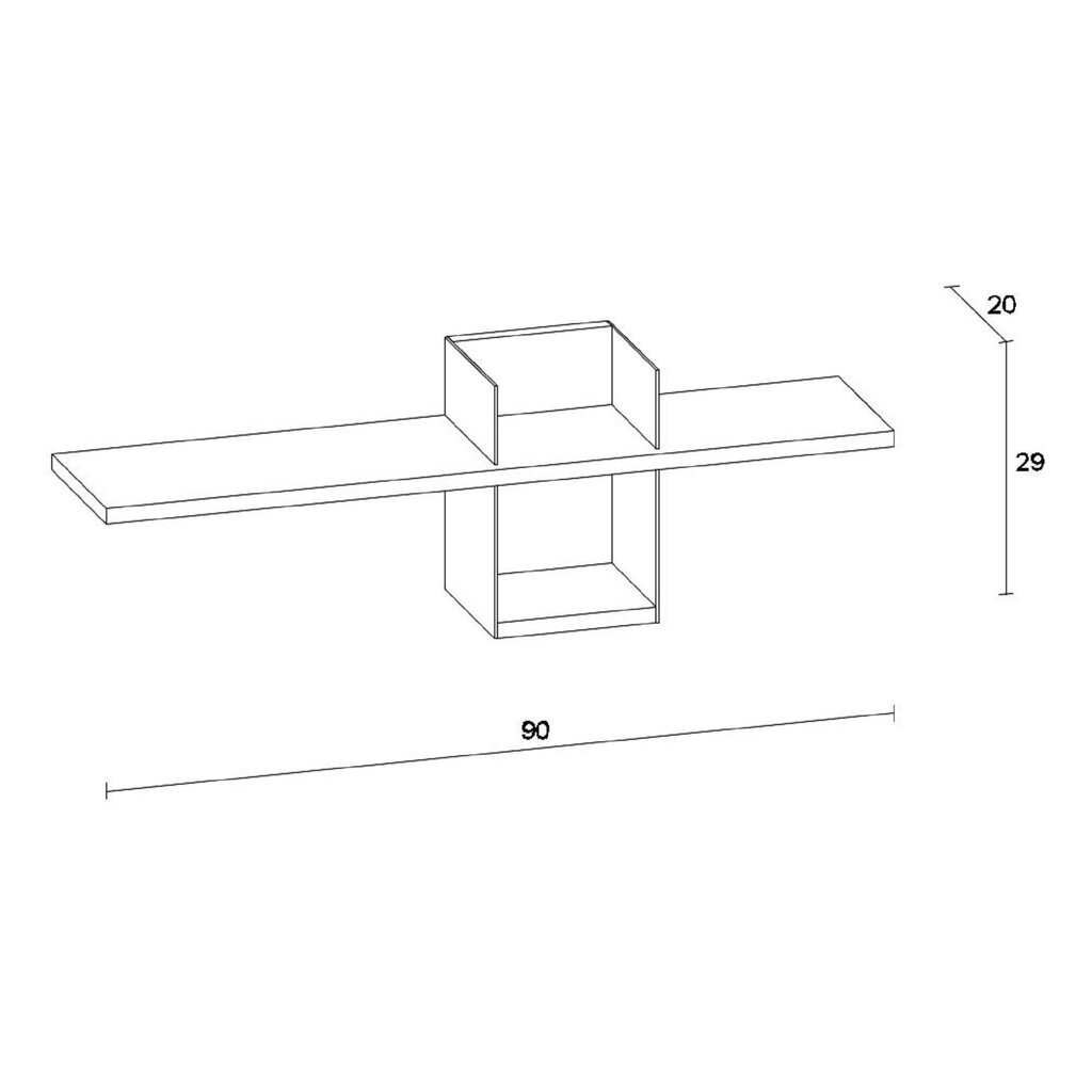 Seinähylly Kalune Design Wall Shelf 775 cm (VI), 90 cm, vaaleanruskea hinta  