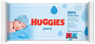 HUGGIES Pure Single kosteuspyyhkeet, 56 kpl hinta ja tiedot | Vauvojen kosteuspyyhkeet | hobbyhall.fi