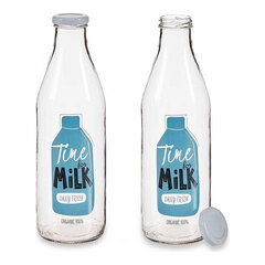Time for Milk pullo, läpinäkyvä, metallia ja lasia (1000 ml) hinta ja tiedot | Lasit, mukit ja kannut | hobbyhall.fi