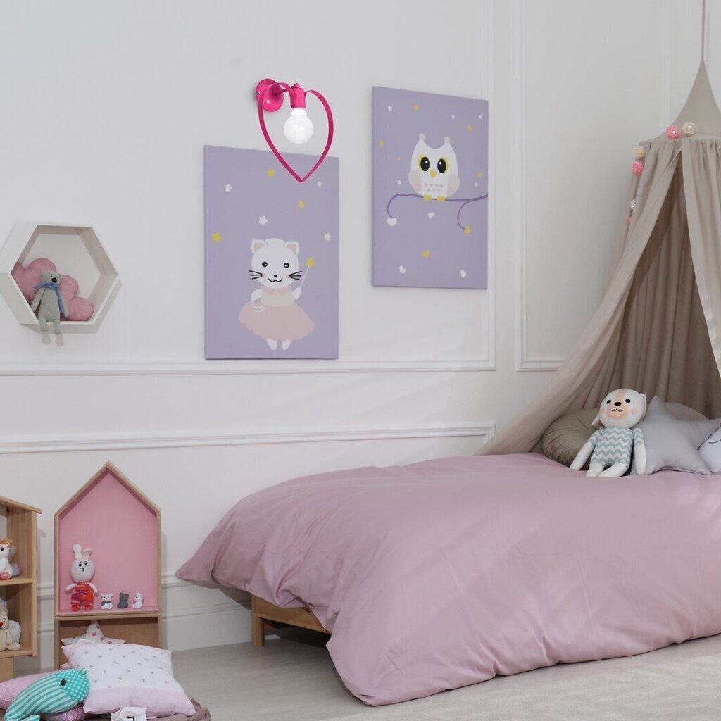 Milagro Amore Dark Pink lasten seinävalaisin, vaaleanpunainen hinta ja tiedot | Lastenhuoneen valaisimet | hobbyhall.fi