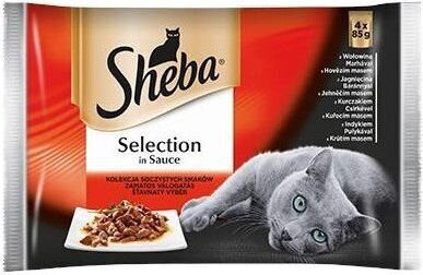 Sheba Selection, märkäruokaa kastikkeella kissoille, joilla on tarkka maku,  4x85 g hinta 