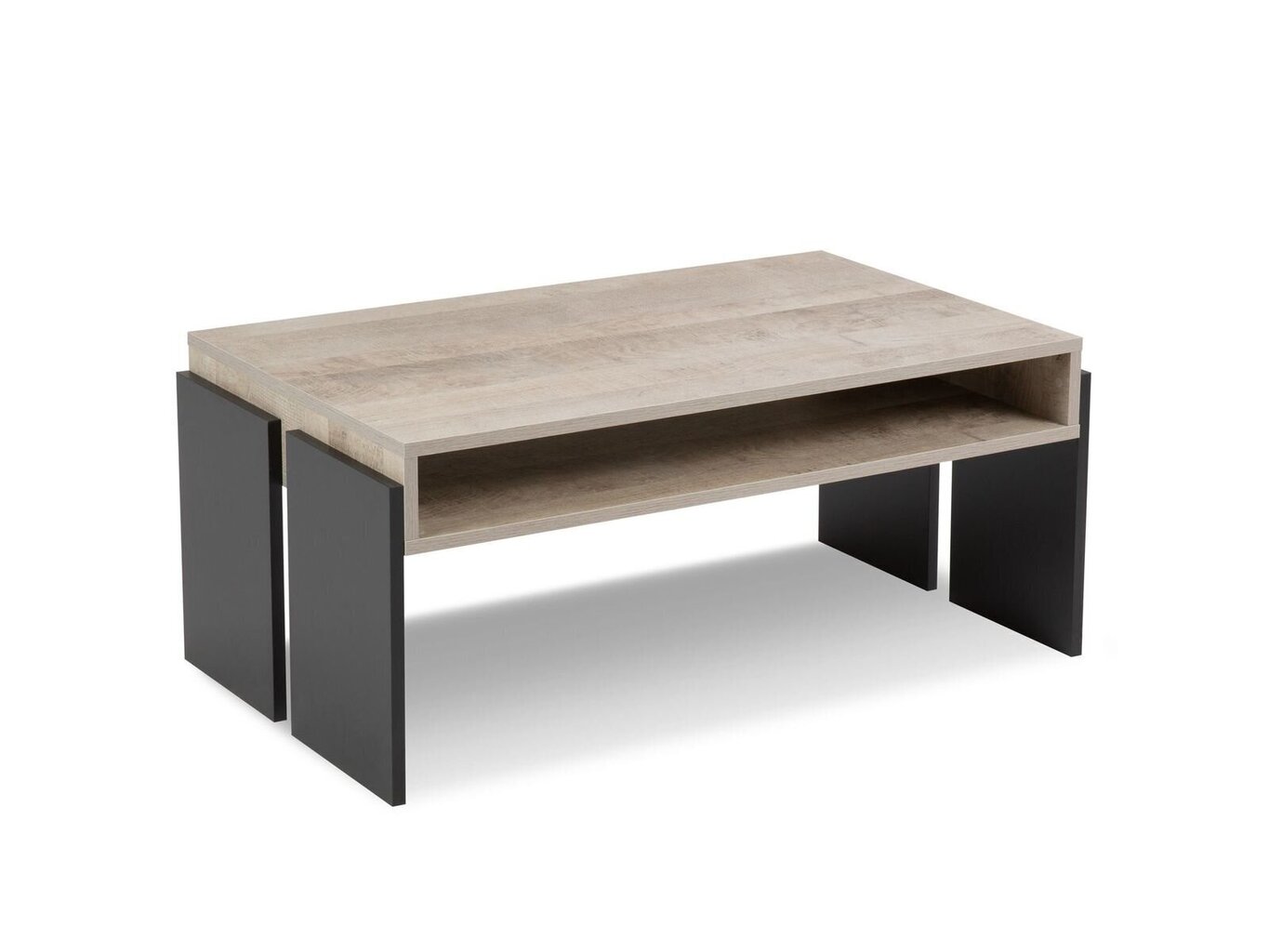 BSL Concept Zoie Sohvapöytä, 100x60x45 cm, musta/ruskea hinta ja tiedot | Sohvapöydät | hobbyhall.fi