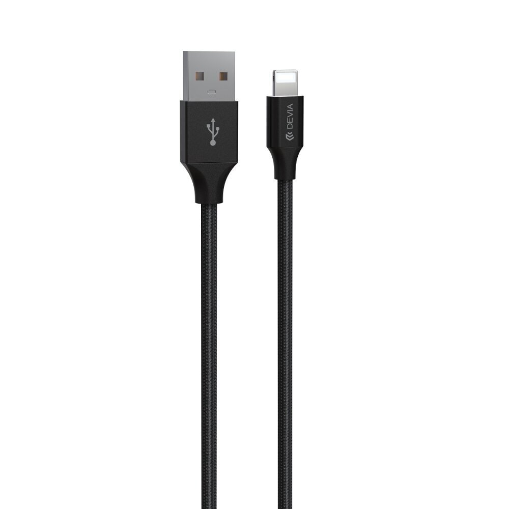 Devia USB - Lightning kaapeli 2,0 m 2,1A black hinta ja tiedot | Puhelinkaapelit | hobbyhall.fi
