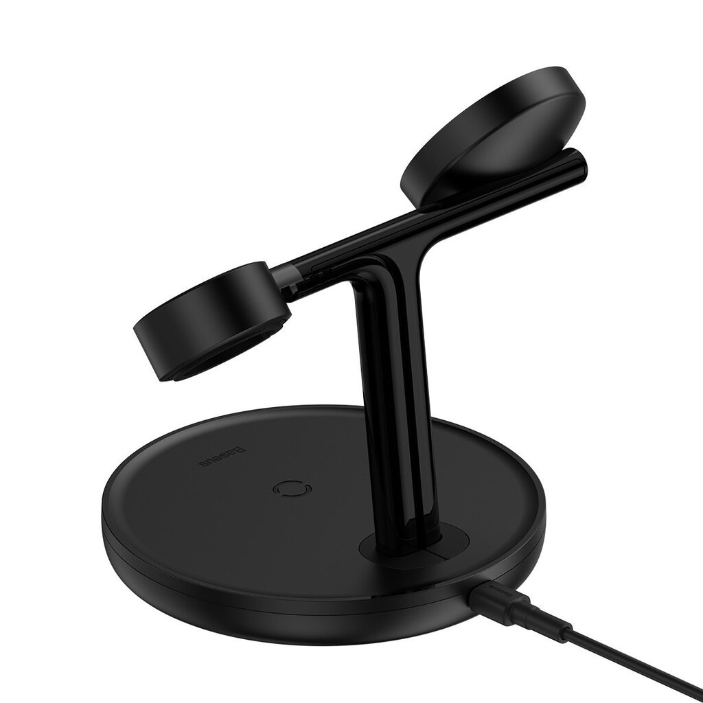 Baseus Swan stand 3in1 magnetic charger with USB Type C cable 1m black (WXTE000101) hinta ja tiedot | Puhelimen laturit | hobbyhall.fi