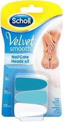 SCHOLL Velvet Smooth Nail Care-täyttöpakkaus. Vaihdettavat kynsiviilakärjet, 3 kpl. hinta ja tiedot | Kauneudenhoitotarvikkeet | hobbyhall.fi