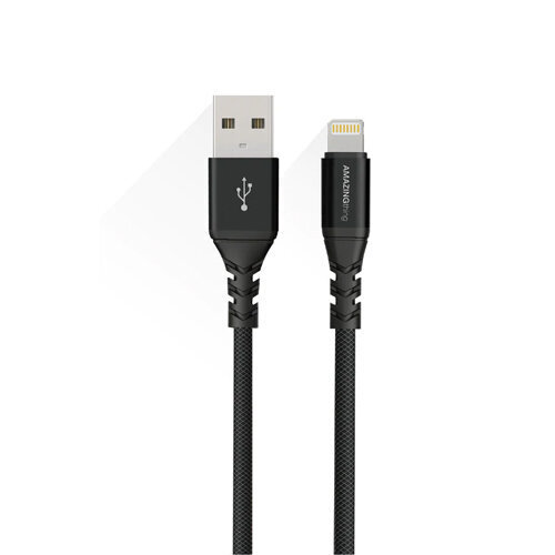 Premium MFI -sertifioitu kaapeli USB - Lightning (musta, 3m) hinta ja tiedot | Kaapelit ja adapterit | hobbyhall.fi
